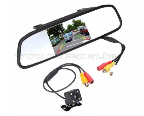 Autós tolatókamera visszapillantó tükörre rögzíthető LCD monitorral Mlogic MF002LCD