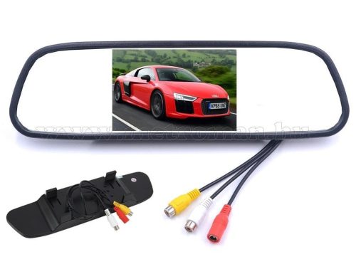 Autós tolatókamera visszapillantó tükörre rögzíthető LCD monitorral Mlogic MF002LCD