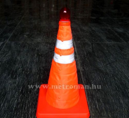 Autós forgalom terelő bója, LED villogóval, összecsukható