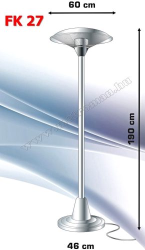 Elektromos kültéri terasz hősugárzó, Halogén fűtőtest, 3000W  FK 27