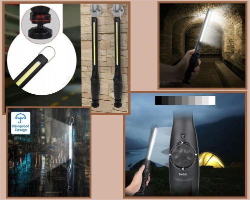 Akkumulátoros LED szerelőlámpa, munkalámpa fényerő szabályzással MG121HCOB