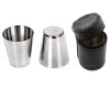 Fém kupica, 4 db-os utazó fém pálinkás pohár készlet MG171A