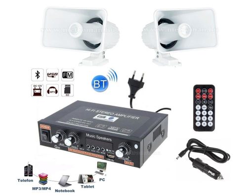 Mozgóbolt kihangosító szett MP3 / USB / Bluetooth lejátszóval MG30BTL-2XLP30W