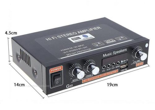 Mini hordozható és autós erősítő USB/SD/MP3 és Bluetooth zenelejátszóval MG30BTL