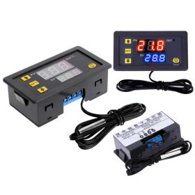   Beépíthető dupla kijelzős 12 Voltos hőmérséklet kapcsoló -50 - +120 Cfok MG676B-12V