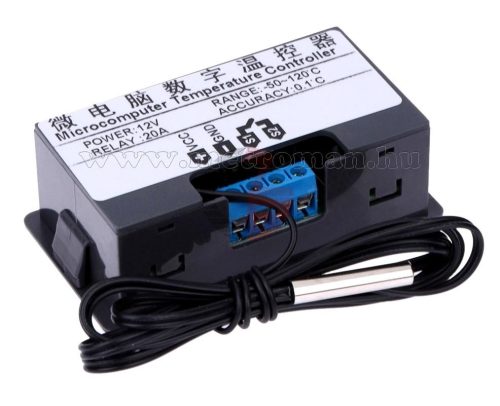 Beépíthető dupla kijelzős 12 Voltos hőmérséklet kapcsoló -50 - +120 Cfok MG676B-12V
