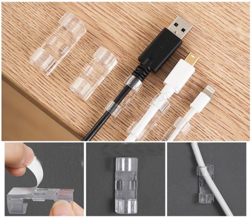 Öntapadós kábel rendező szett Kábeltartó MG702B