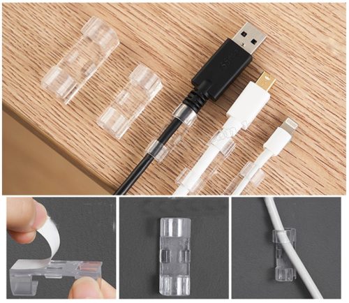 Öntapadós kábel rendező szett Kábeltartó MG702D