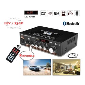  Mini hordozható és autós Karaoke erősítő USB/SD/MP3 és Bluetooth zenelejátszóval MG-919BT
