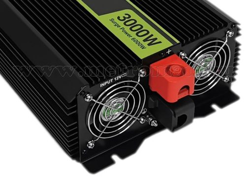 Nagyteljesítményű Feszültségátalakító inverter 12/230V 3000/6000 Watt Green Cell MGC12-3000W-12V