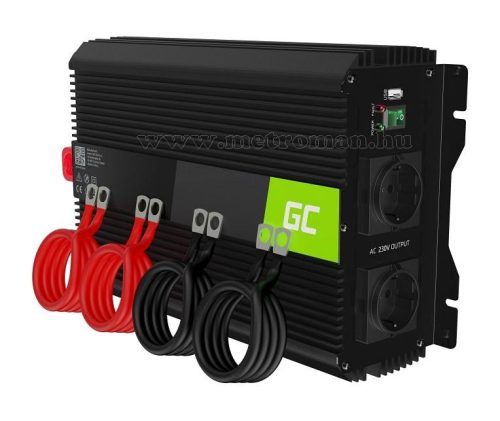 Nagyteljesítményű Feszültségátalakító inverter 12/230V 3000/6000 Watt Green Cell MGC12-3000W-12V