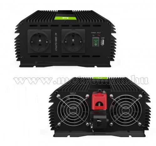 Nagyteljesítményű Feszültségátalakító inverter 12/230V 3000/6000 Watt Green Cell MGC12-3000W-12V