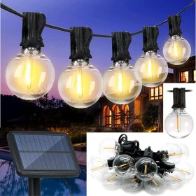   Retró gömb izzó formájú napelemes kültéri kerti LED fényfüzér MGR04LED-Solar Meleg Fehér