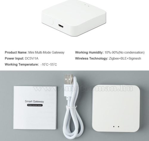Okosotthon vezeték nélküli átjáró, ZigBee 3.0 Bluetooth SigMesh Multi gateway MGW02-M3.0 TuyaSmart