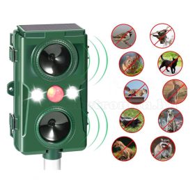   Ultrahangos és nyomás hullám napelemes Multi Frekvenciás kisállat riasztó MH-506-PRO Solar