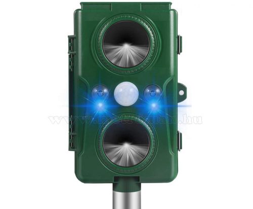 Ultrahangos és nyomás hullám napelemes Multi Frekvenciás kisállat riasztó MH-506-PRO Solar