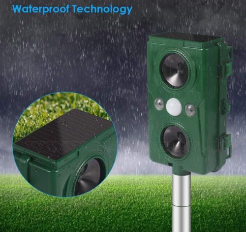 Ultrahangos és nyomás hullám napelemes Multi Frekvenciás kisállat riasztó MH-506-PRO Solar