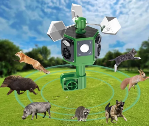  Napelemes akusztikus és ultrahangos Vad, Madár és Macska riasztó MH-517 Solar
