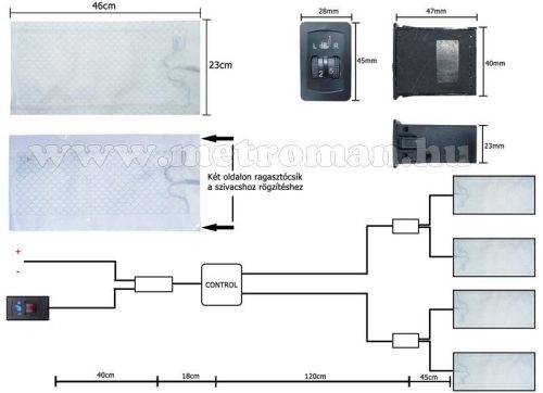Karbonszálas autós ülésfűtés dupla szett, 5 fokozatú, I-11