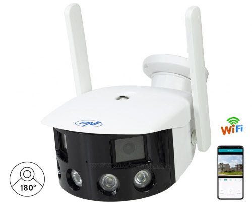 Vezeték nélküli kültéri kétkamerás Wifi IP megfigyelőkamera 180 fok látószöggel IP590-FHD-DUAL ICSee
