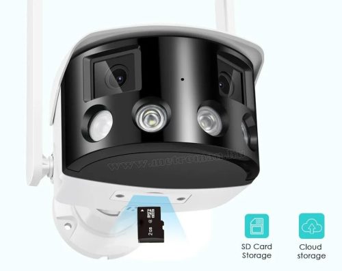 Vezeték nélküli kültéri kétkamerás Wifi IP megfigyelőkamera 180 fok látószöggel IP590-FHD-DUAL ICSee