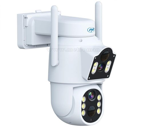 Vezeték nélküli Napelemes Wifi kamera, Android iPhone Wifi kültéri megfigyelő kamera MIP792-4MP DUAL-CAM iCSee