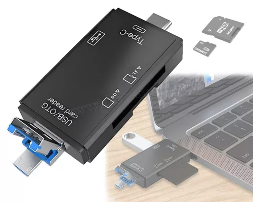Kártyaolvasó USB-A MicroUSB és USB-C csatlakozással MK180B