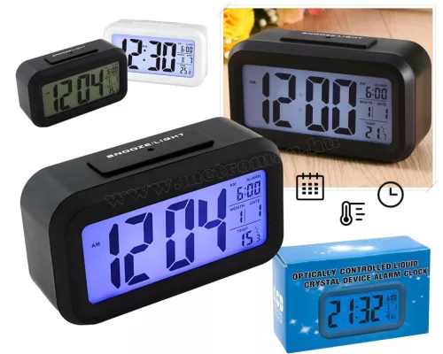 Digitális ébresztőóra dátum és hőmérséklet kijelzéssel MK240A