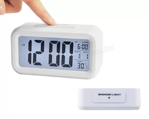 Digitális ébresztőóra dátum és hőmérséklet kijelzéssel MK240C