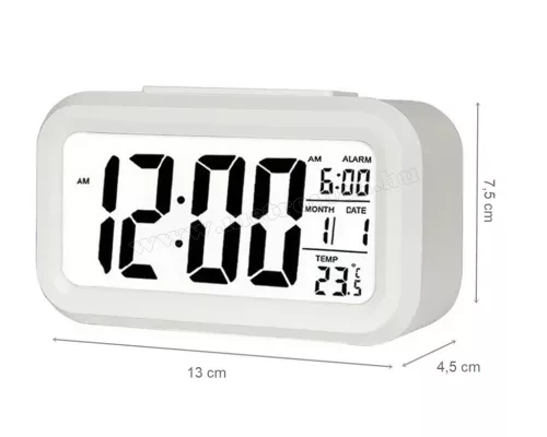 Digitális ébresztőóra dátum és hőmérséklet kijelzéssel MK240C