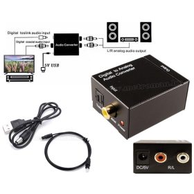   Toslink-2RCA Digitális-analóg audió jel átalakító MK319-C-USB