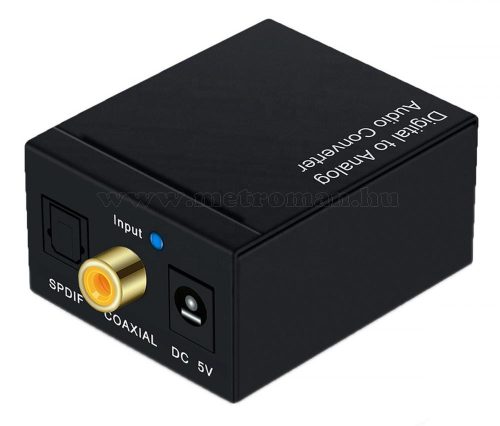 Toslink-2RCA Digitális-analóg audió jel átalakító 3.5 Jack fülhallgató kimenettel MK319USB