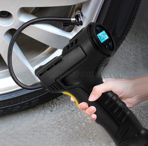 Hordozható kézi akkumulátoros autópumpa, akkus kompresszor MK3665