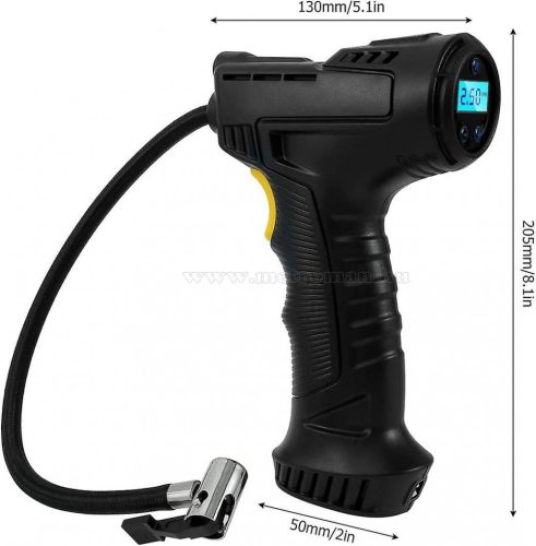 Hordozható kézi akkumulátoros autópumpa, akkus kompresszor MK3665