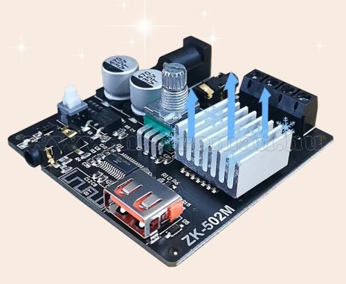 2x50 Wattos sztereó audió erősítő modul Bluetooth-tal MK502M-BT
