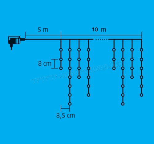 LED-es jégcsap fényfüggöny KAF 600L 10M