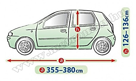 Autó takaró ponyva, Mobil garázs Hatchback M1  Kegel 355-380 cm