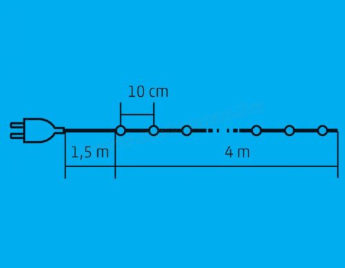 Karácsonyi Retró LED égősor, Fényfüzér, KIL 40/M Színes
