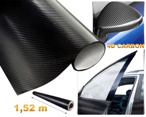 Autó fólia, 4D fekete Karbon fólia, 152cm széles MKX9085