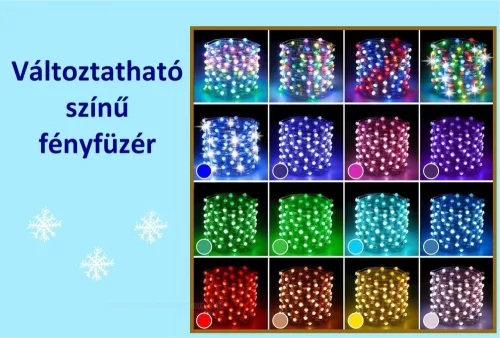 Változtatható színű RGB Karácsonyi LED fényfüzér ML100RGB SMART USB