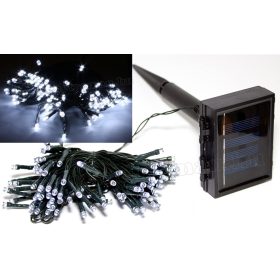   Napelemes Karácsonyi LED égősor, Kerti Fényfüzér, Kültéri, Cole & Bright Dual Power 100LED Hideg Fehér