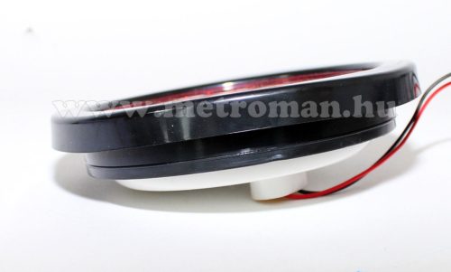 Autós, kör alakú, 24 Voltos LED lámpa, piros, LA-564R