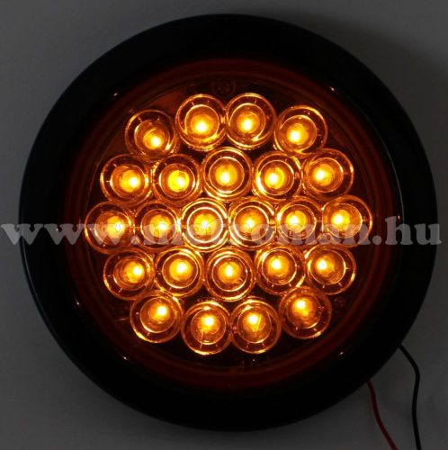 Autós, kör alakú, 24 Voltos LED lámpa, narancs sárga, LA-564Y