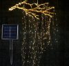 Napelemes kültéri fényfüzér, LED fénypiramis fényfüzér, micro LED-es MLED200-TREE-WW