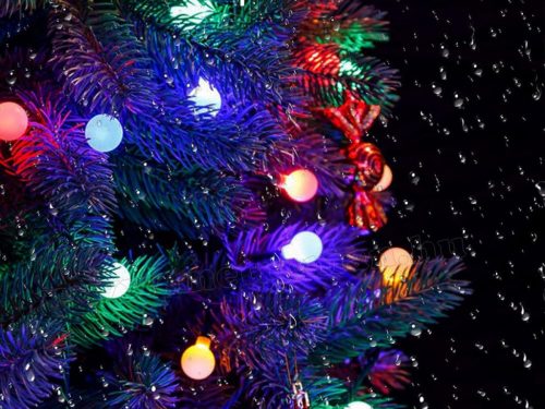 Kültéri napelemes fényfüzér, gömb kerti LED hangulat világítás MLED40-SOLAR-RGB Színes 