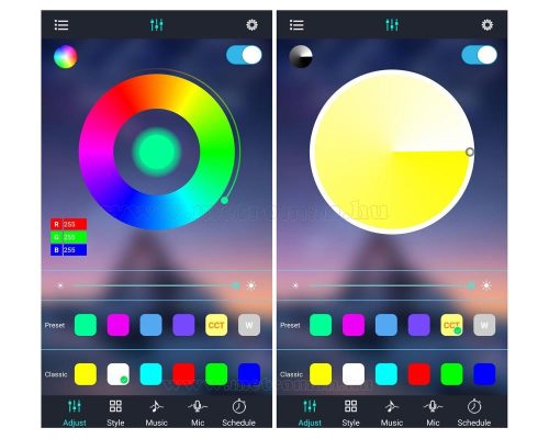 iOS Android vezérlésű Autós RGB LED belső világítás MLL5RGB