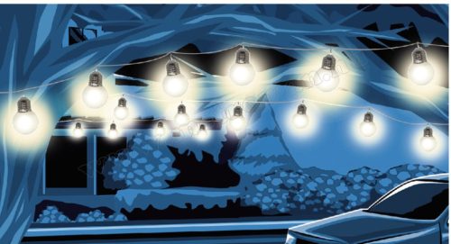 Gömb izzó formájú, kültéri LED fényfüzér LP 20 WW