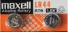 Alkáli gombelem MAXELL LR44L