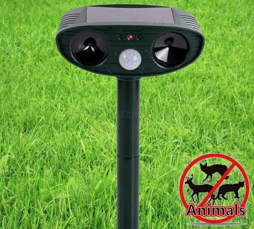  Napelemes Ultrahangos Kutya Macska Róka kisállat riasztó MM0009-SOLAR