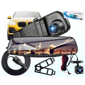   Autós kétkamerás DVR menetrögzítő és tolató kamera, MM011 FHD